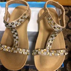 Gold metallic/Sparkly girls sandals